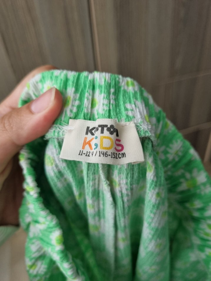 Yeşil Desenli Kız Çocuk Pantolon - Görsel 4