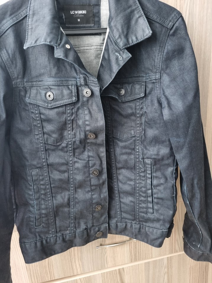 Düğmeli Gri Erkek Kot Ceket - Görsel 2