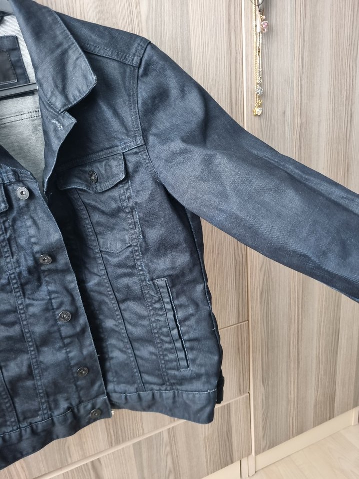 Düğmeli Gri Erkek Kot Ceket - Görsel 3