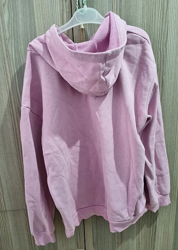 Pembe Kapüşonlu Uzun Kollu Sweatshirt - Görsel 4