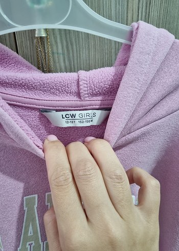 Pembe Kapüşonlu Uzun Kollu Sweatshirt - Görsel 5