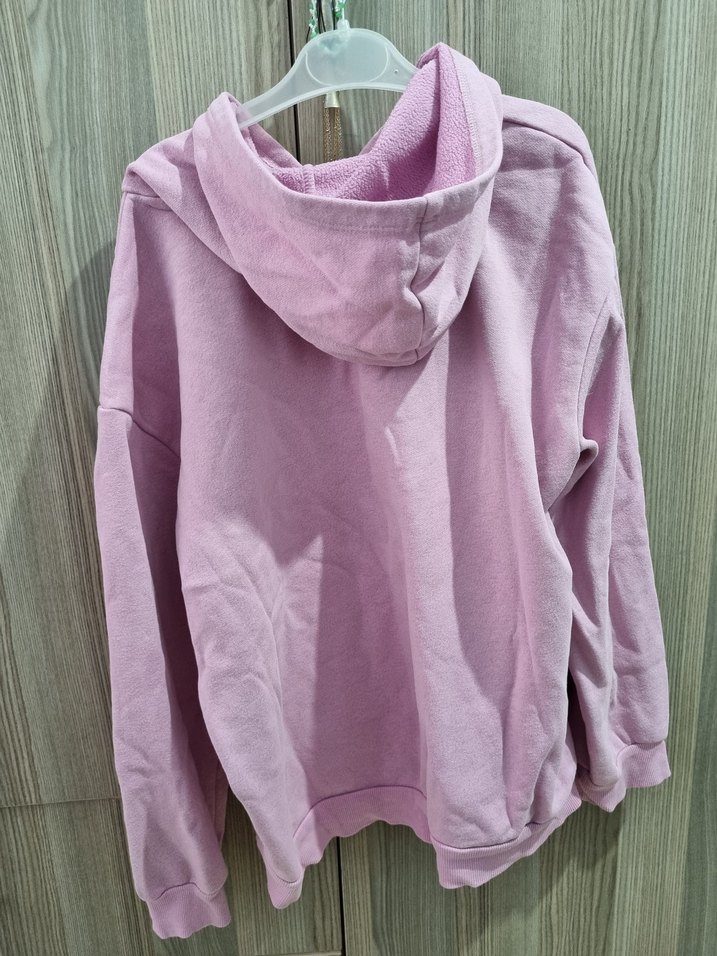 Pembe Kapüşonlu Uzun Kollu Sweatshirt - Görsel 4
