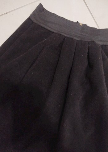40 Beden siyah Renk Siyah Pilili Midi Etek boy 45 cm, bel 35 cm