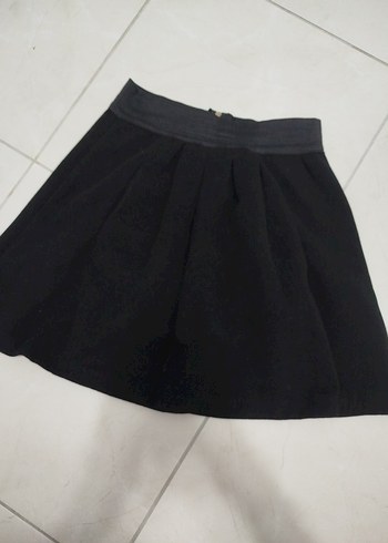 Diğer Siyah Pilili Midi Etek boy 45 cm, bel 35 cm