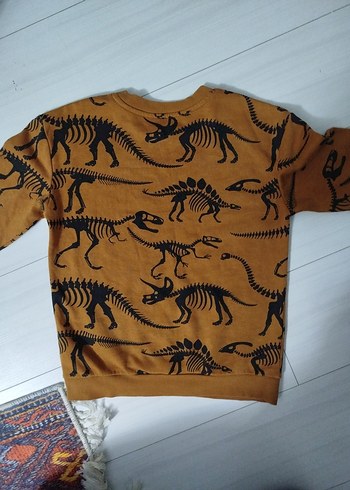 H&M HM 9/10 Erkek Çocuk Koyu Kahverengi Baskılı Sweatshirt