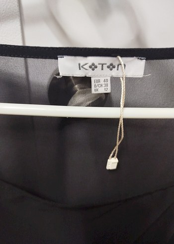 Koton KOTON 40 BEDEN Siyah Dökümlü Uzun Kollu Kadın Bluz