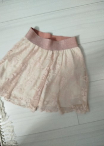 Diğer Kız Çocuk Bej Dantel Bohem Etek 8/9 yaş. iki astarlı