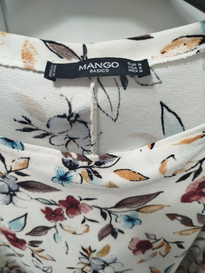 MANGO M BEDENBeyaz Çiçek Desenli Bohem ELBİSE - Görsel 2