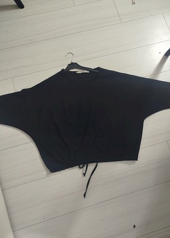 40 Beden Siyah Oversize Uzun Kollu Kadın Bluz L 40 beden