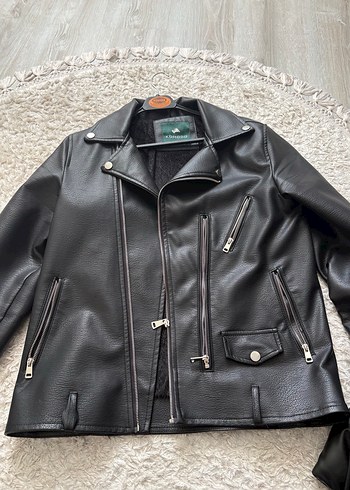 Defacto Sehir Stiline Siyah Deri Biker Ceket