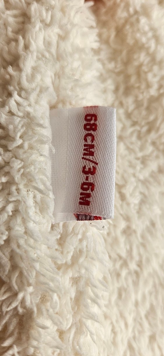 Beyaz Peluş Bebek Tulumu Kapüşonlu - Görsel 5