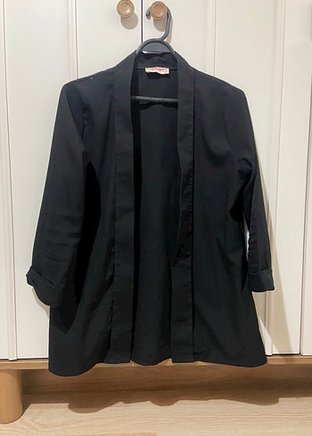 Zara Siyah Uzun Kollu Rahat Blazer Kimono