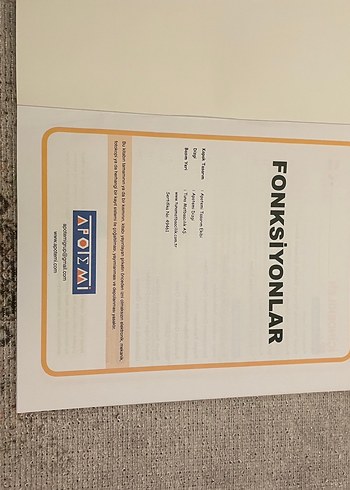  Apotemi Fonksiyonlar Soru Bankası