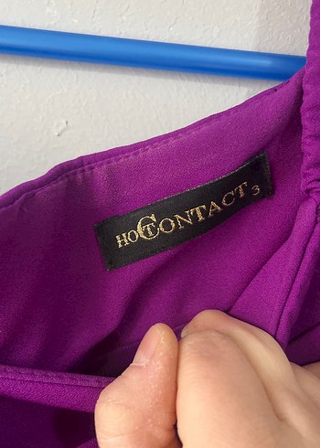 Uzun Mor Drapeli Kadın Abiye Elbise - Görsel 2