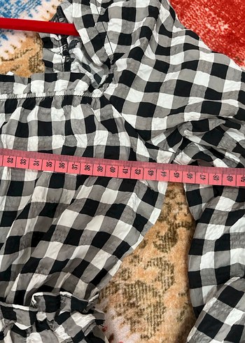 Uzun Kollu Kareli Kadın Tulum - Görsel 5