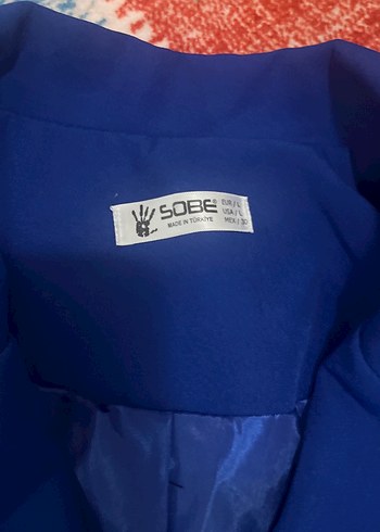 Düğmeli Kısa Mavi Kadın Blazer - Görsel 2