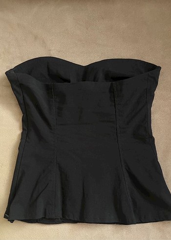 Bershka Siyah Straplez Kadın Top