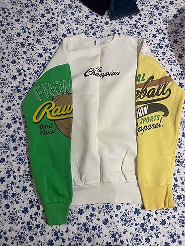 2 Kolu Farklı Renk Retro Sweat