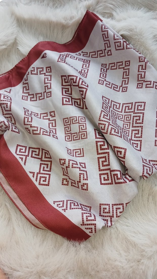 pamuklu desenli şal - Görsel 3