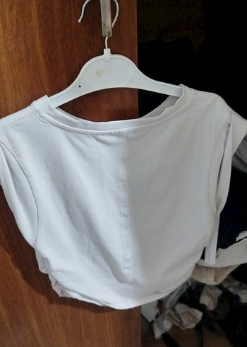 Diğer Kadın beyaz Kısa Kollu Crop Top
