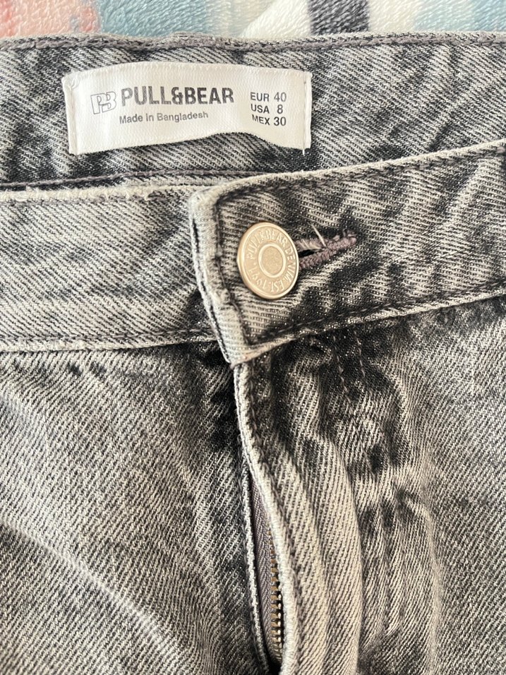 Kadın Gri Batik Desenli Straight pantolon - Görsel 2