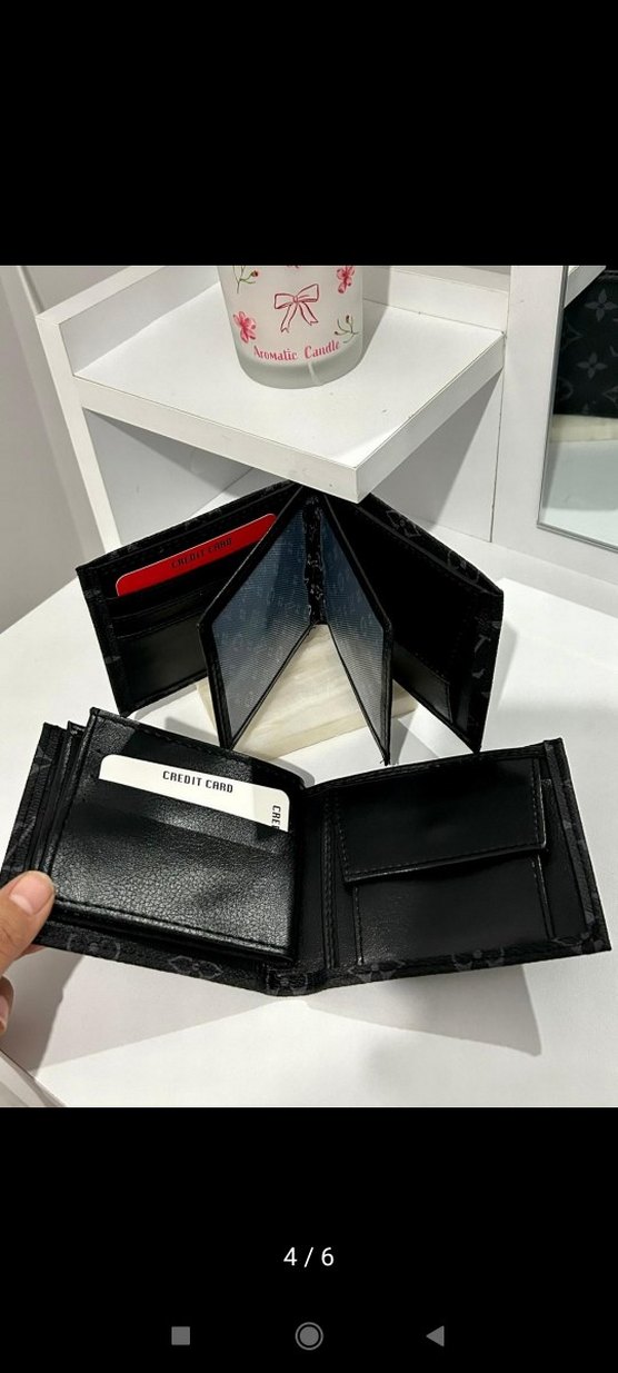 Louis Vuitton Siyah Baskılı Erkek Cüzdan - Görsel 3