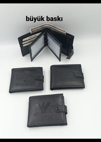 Siyah Erkek Baskılı Deri Cüzdan - Görsel 2
