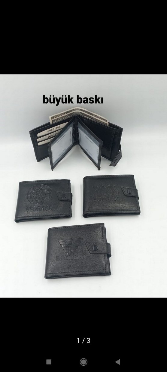 Siyah Erkek Baskılı Deri Cüzdan - Görsel 2