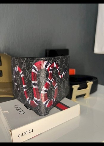 Erkek Çok Renkli Yılan Desenli Cüzdan - Görsel 5