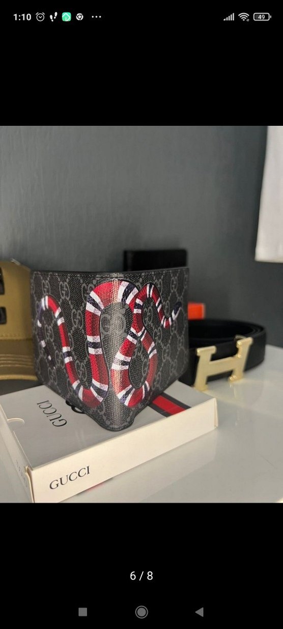 Erkek Çok Renkli Yılan Desenli Cüzdan - Görsel 5