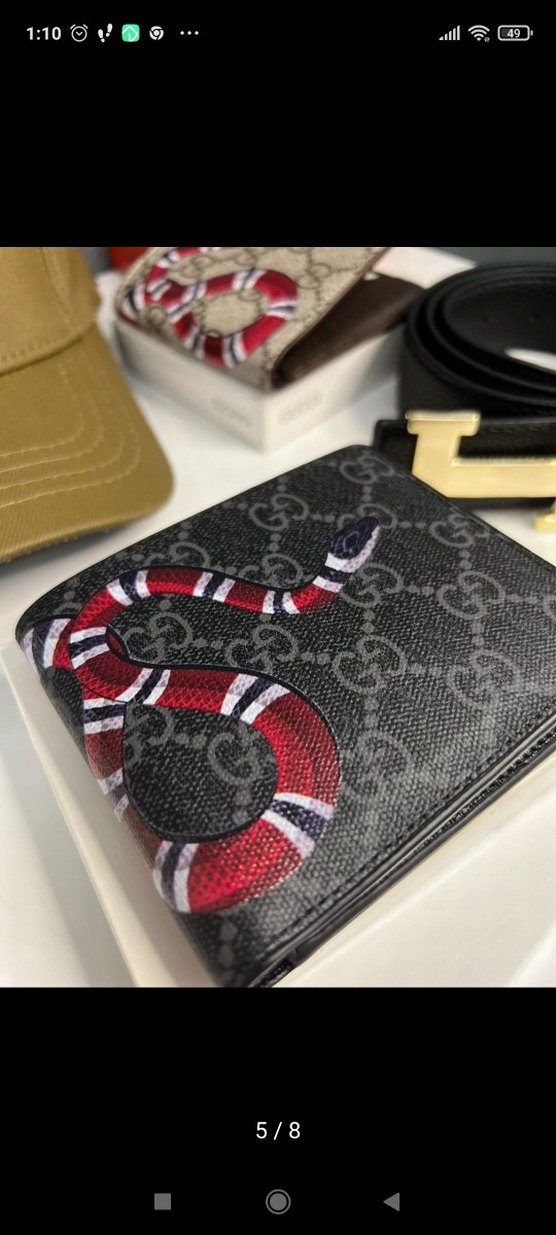 Erkek Çok Renkli Yılan Desenli Cüzdan - Görsel 4