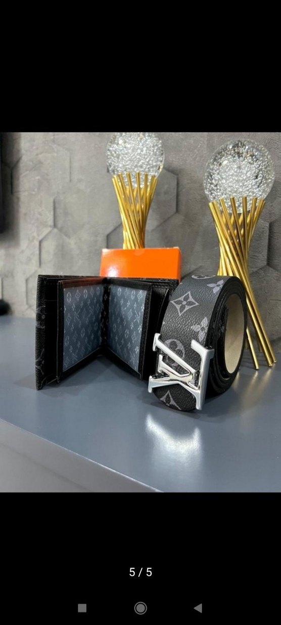 Gri Baskılı Cüzdan ve Kemer Seti - Görsel 2