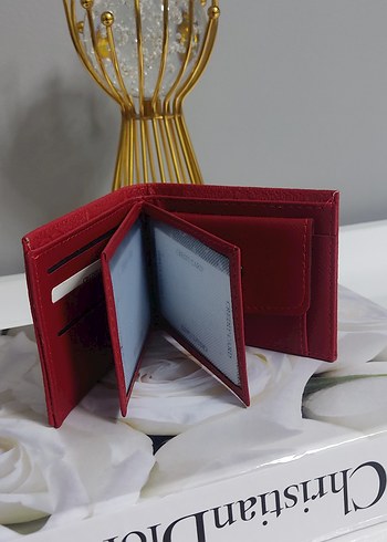 Kırmızı Modern Klasik Erkek Cüzdanı - Görsel 2