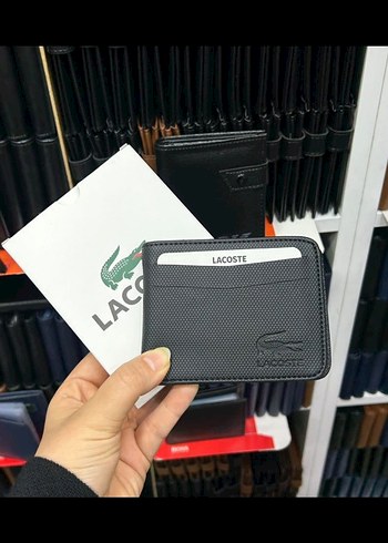 Bej Lacoste Minimalist Erkek Cüzdanı - Görsel 5