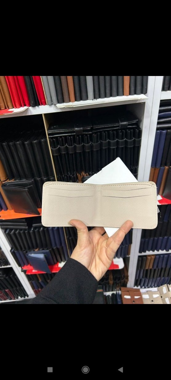 Bej Lacoste Minimalist Erkek Cüzdanı - Görsel 4