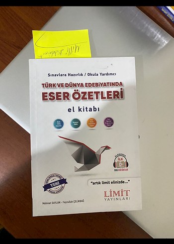 Türk Edebiyatında Eser Özetleri El Kitabı Limit Yayınları