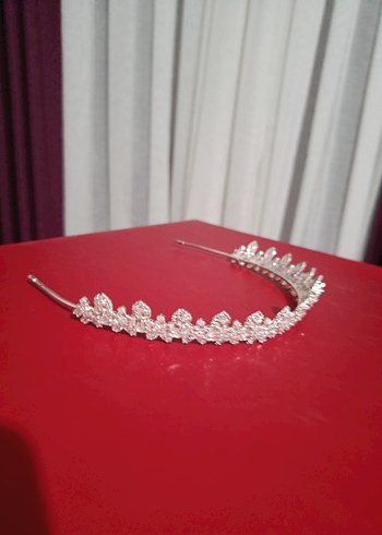 Zirkon Taşlı Gümüş Gelin Tacı - Görsel 4