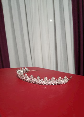 Zirkon Taşlı Gümüş Gelin Tacı - Görsel 3