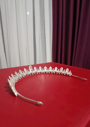 Zirkon Taşlı Gümüş Gelin Tacı - Görsel 5
