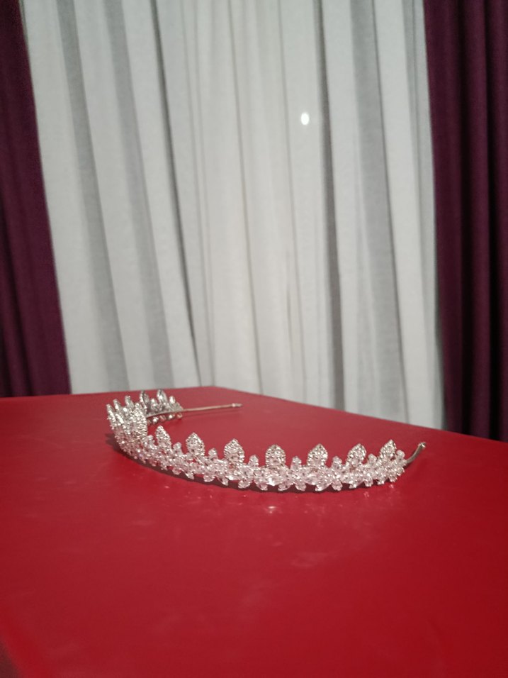 Zirkon Taşlı Gümüş Gelin Tacı - Görsel 3
