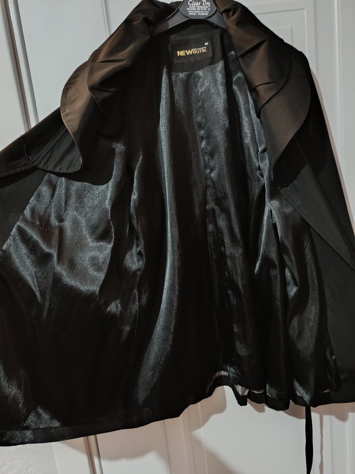 Siyah Kadın Trençkot - Görsel 4