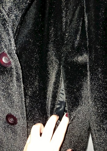 Kürklü Siyah Midi Kadın Kaban - Görsel 6