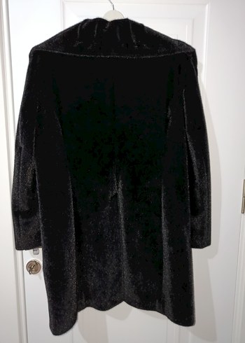 Kürklü Siyah Midi Kadın Kaban - Görsel 9