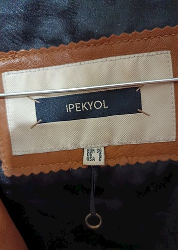 Kahverengi Deri Biker Kadın Ceket - Görsel 4