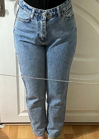 Gevşek Kesim Mavi Midi Kot Pantolon