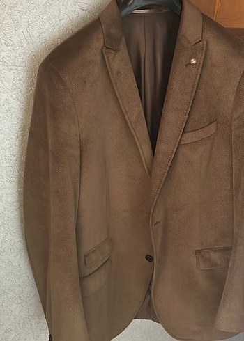 Bej Düğmeli Erkek Takım Ceket - Görsel 4