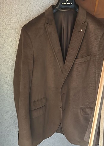 Bej Düğmeli Erkek Takım Ceket - Görsel 2