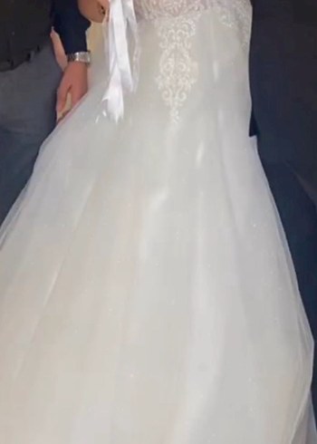 Straplez Bohem A Kesim Uzun Gelinlik - Görsel 5