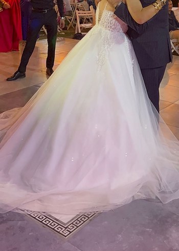 Straplez Bohem A Kesim Uzun Gelinlik - Görsel 3