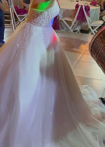 Straplez Bohem A Kesim Uzun Gelinlik - Görsel 4